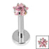 Titanium Internally Threaded Labrets 1.2mm - Titanium 3mm Claw Set CZ Jewelled Star
