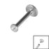 Titanium Internally Threaded Labrets 1.2mm - Titanium Bezel Set Jewelled Ball