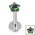 Titanium Internally Threaded Labrets 1.2mm - Titanium 3mm Claw Set CZ Jewelled Star