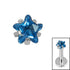 Titanium Claw Set CZ Jewelled Star for Internal Thread Shafts in 1.2mm