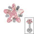 Titanium Claw Set CZ Jewelled Star for Internal Thread Shafts in 1.2mm