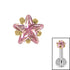 Titanium Claw Set CZ Jewelled Star for Internal Thread Shafts in 1.2mm