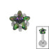 Titanium Claw Set CZ Jewelled Star for Internal Thread Shafts in 1.2mm