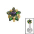 Titanium Claw Set CZ Jewelled Star for Internal Thread Shafts in 1.2mm