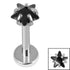 Titanium Internally Threaded Labrets 1.2mm - Titanium 4mm Claw Set CZ Jewelled Star