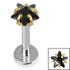 Titanium Internally Threaded Labrets 1.2mm - Titanium 4mm Claw Set CZ Jewelled Star