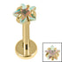 Gold Titanium Internally Threaded Labrets 1.2mm - Gold Titanium Claw Set CZ Jewelled Star