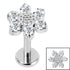 Titanium Internally Threaded Labrets 1.2mm - Titanium Jewelled Golden Daisy