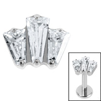 Titanium Internal Jewelled Art Deco Baguette Fan Top