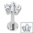 Titanium Internally Threaded Labrets 1.2mm - Titanium Jewelled Art Deco Baguette Fan