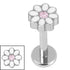 Titanium Internally Threaded Labrets 1.2mm - Titanium Jewelled Hazy Daisy