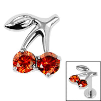 Titanium Internal Jewelled Cherries Top