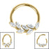 Titanium Marquise Jewelled Leaf Vine Hinged Clicker Ring