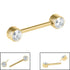 Titanium Threadless Double Jewelled Nipple Bar - Front Facing Jewelled Disks