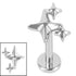 Titanium Internally Threaded Labrets 1.2mm - Titanium Three Kings Star