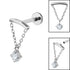 Titanium Internally Threaded Labrets 1.2mm - Titanium Concealed Jewel Chain Top