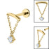 Titanium Internally Threaded Labrets 1.2mm - Titanium Concealed Jewel Chain Top