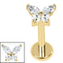 Titanium Internally Threaded Labrets 1.2mm - Titanium Jewelled Queen Butterfly