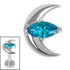Titanium Internal Jewelled Trekking Crescent Moon Top