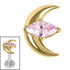 Titanium Internal Jewelled Trekking Crescent Moon Top