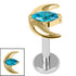 Titanium Internally Threaded Labrets 1.2mm - Titanium Jewelled Trekking Crescent Moon