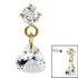 Titanium Internal Jewelled Solitaire with Heart Charm