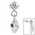 Titanium Internal Jewelled Solitaire with Marquise Charm