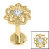 Titanium Internally Threaded Labrets 1.2mm - Titanium Jewelled Lotus Mandala