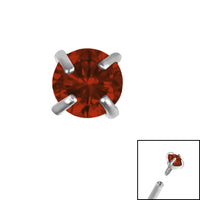 Titanium Claw Set Round CZ Jewel for Internal Thread shafts in 1.2mm
