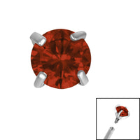 Titanium Claw Set Round CZ Jewel for Internal Thread shafts in 1.2mm