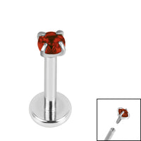 Titanium Internally Threaded Labrets 1.2mm - 2.5mm Titanium Claw Set Round CZ Jewel