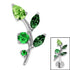Titanium Internal Claw Set Jewelled Leaf Vine Top