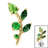 Titanium Internal Claw Set Jewelled Leaf Vine Top