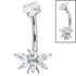 Belly Bar - Titanium Internal Double Jewelled Queen Bee