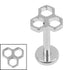 Titanium Internally Threaded Labrets 1.2mm - Titanium Honeycomb
