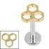 Titanium Internally Threaded Labrets 1.2mm - Titanium Honeycomb