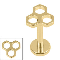 Titanium Internally Threaded Labrets 1.2mm - Titanium Honeycomb