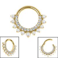 Titanium Arielle Pearl Hinged Clicker Ring