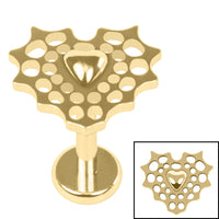 Titanium Internally Threaded Labrets 1.2mm - Titanium Captured Heart
