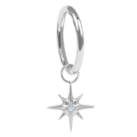 Titanium Hinged Clicker Ring with Titanium Jewelled 8 Point Star Charm