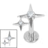 Titanium Internally Threaded Labrets 1.2mm - Titanium Double Jewelled Guiding Star
