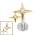 Titanium Internally Threaded Labrets 1.2mm - Titanium Double Jewelled Guiding Star