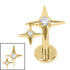 Titanium Internally Threaded Labrets 1.2mm - Titanium Double Jewelled Guiding Star