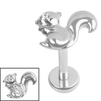 Titanium Internally Threaded Labrets 1.2mm - Titanium Jewelled Mr Nuts
