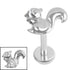 Titanium Internally Threaded Labrets 1.2mm - Titanium Jewelled Mr Nuts