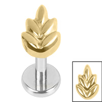 Titanium Internally Threaded Labrets 1.2mm - Titanium Fern