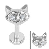 Titanium Internally Threaded Labrets 1.2mm - Titanium Jewelled Vixen