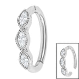 Steel Huggie Belly Clicker Ring - Paris Milgrain