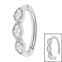 Steel Huggie Belly Clicker Ring - Paris Milgrain