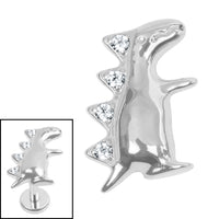 Titanium Internal Jewelled Spiked Dino